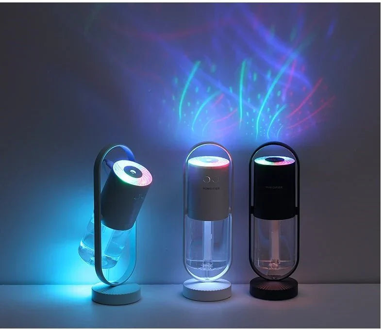 Magic Shadow USB Air Humidifier For Home With Projection Night Lights Ultrasonic Car Mist Maker Mini Office Air Purifier 33.00 AED